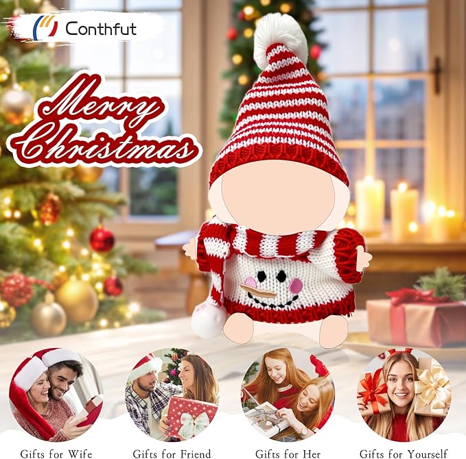 17cm Doll Clothes,15cm Dolls Christmas Outfit Set,Accessories for Dolls,Christmas Clothes Set for Dress Up (No Doll) (Red+White)