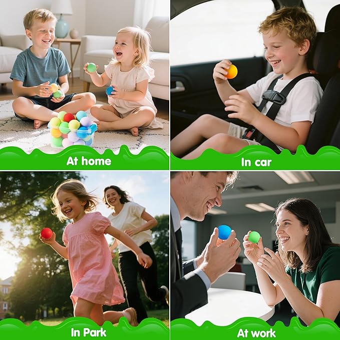 JOYIN 24 Pack Slow Rising Stress Balls, Squishy Sensory Fidget Toys, Hand Therapy Balls for Anxiety Relief, Classroom Prize Box Toys for Kids, Goodie Bag Stuffers, Party Favors