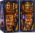 Book Nook Kit - DIY Miniature Dolls House Kit with Furniture and LED Light, 3D Puzzle Wooden Art Bookends, Model Kits for for Adults and Teens (Magic Potion Shop)