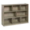 ECR4Kids 8-Compartment Mobile Storage Cabinet, 36in, Classroom Furniture, Natural