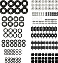 Barcaloo 144 Piece Wheels and Axles Sets, Building Bricks Car Parts and Pieces Kit - Car Building Set with Wheels, Axles & Windshields