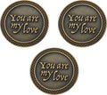 Bulk Set of 3 Romantic Love Expression Coins, You are My Love, with You Forever Won't Be Long Enough, Anniversary Pocket Tokens for Date Night, Love Gift for Men & Women, from Him or Her