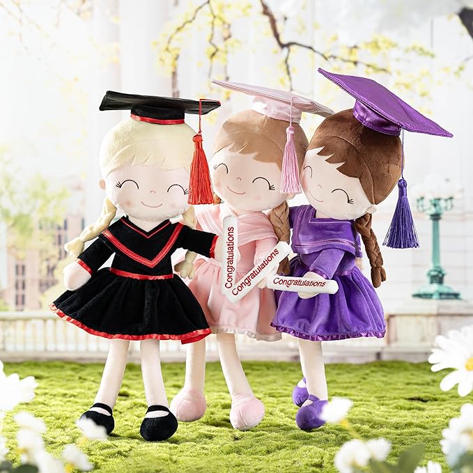 Gloveleya Baby Girl Gifts Graduation Plush Girls Dolls Congratulation Gift for Kindergarten Pink 16 inch