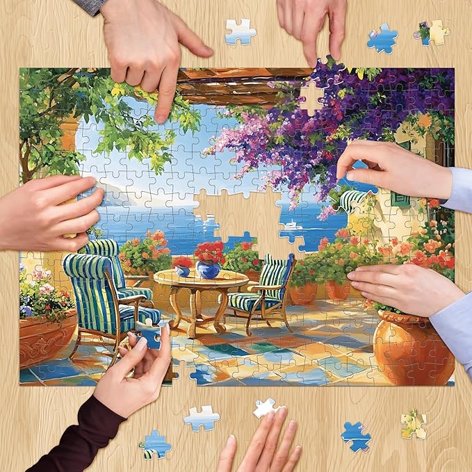 500 Pieces Puzzle for Adults, Beach and Boat Jigsaw Puzzle 500 Piece, Puppy and Colorful Flower 500 Pieces Jigsaw Puzzle, Challenging Game Home Decor Toy for Adults Kids Seniors 20.5 * 15 in