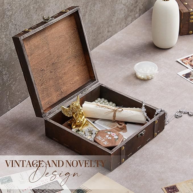AW BRIDAL Personalized Wedding Keepsake Box Wooden Gift Box Decorative Box Wedding Engagementy Gifts for Couples Bridal Shower Bride Gifts//DK2201CPP37//