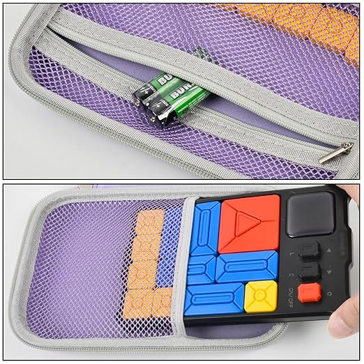 casmilee Case Compatible with Giiker Super Slide Brain Games, Brain Teaser Puzzles Organizer Storage Bag, Flow Slider Puzzle Game Holder (Purple)