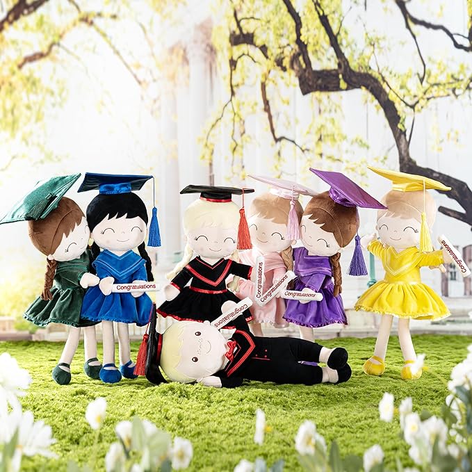 Gloveleya Baby Girl Gifts Graduation Plush Girls Dolls Congratulation Gift for Kindergarten Royal Blue 16 inch