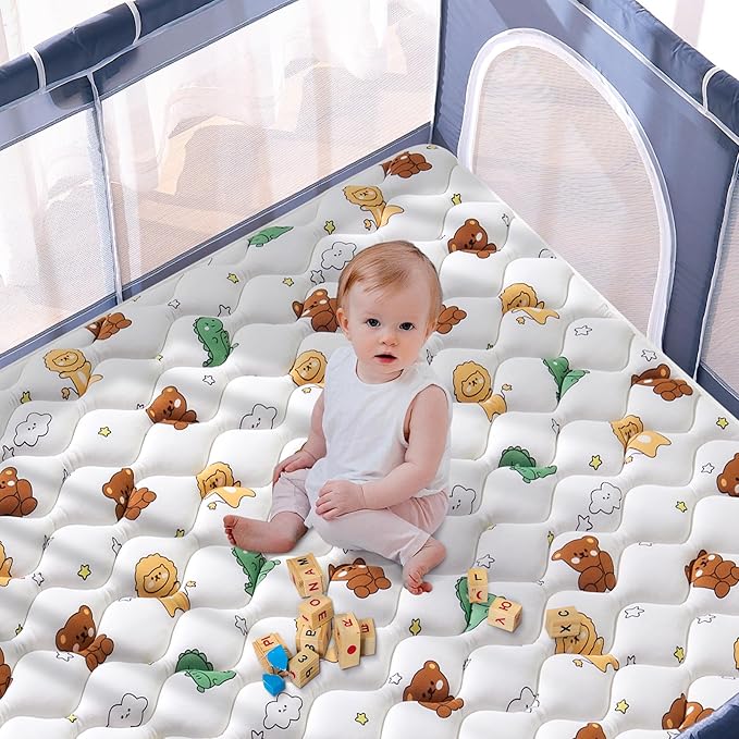 Premium Foam Baby Play Mat 79" X 59", Extra Large Soft Thicker Activity Playmats for Babies, Toddlers, Infants, Play & Tummy Time, Foldable & Machine Washable Baby Mat for Floor