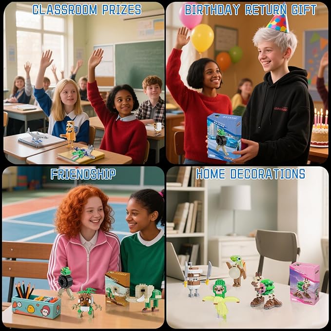 Italian Brainrot Action Figure Building Kit, Brainrot Toys, Creative STEM Construction Blocks, Collectible Desk Decor Gift for Adults & Teens 14+(SHIMPANZINI BANANINI)