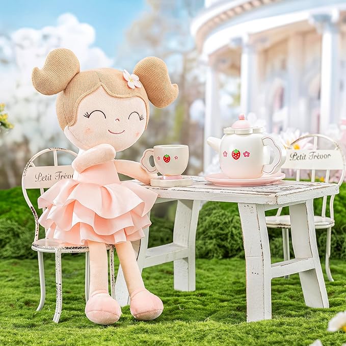 Gloveleya Princess Tutu Doll – First Baby Doll Gift for Girls, Soft Plush Doll in Pink Dress with Gift Bag, Perfect Birthday & Holiday Present, 14-Inch Keepsake Toy