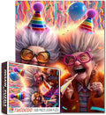 Colorful Party Grandma Theme Jigsaw Puzzle for Adults 1000 Pieces Large Puzzle Game for Students Fun and Laughter Party Scene 20X27 Inches Unique Gift Idea Home Wall Decor Relaxing Puzzle