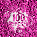 100 Piece Classic Building Blocks, Compatible with Lego, Pink