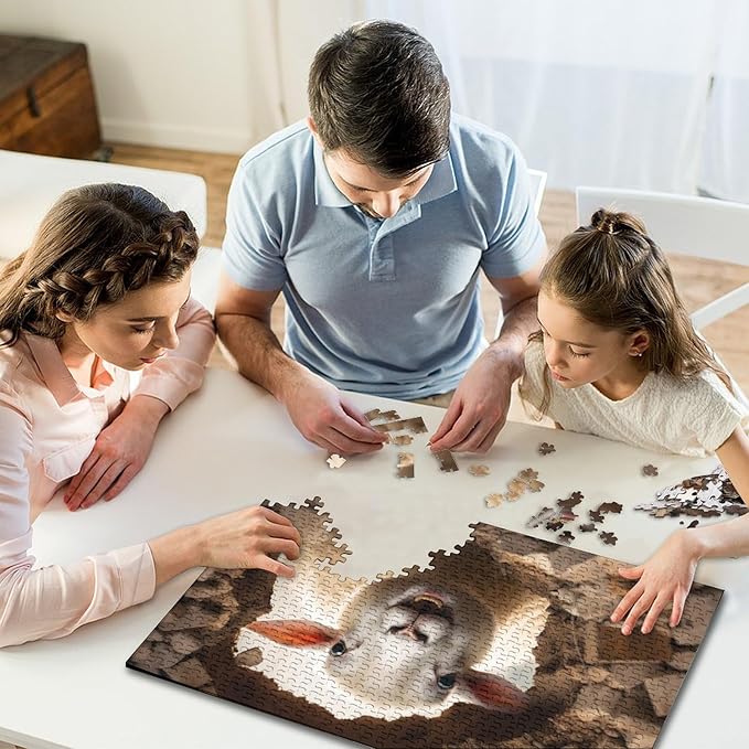 Sheep Thickened Wooden Jigsaw Puzzle for Adults Fun 500 Pieces 3D Animal Home Decoration Stress Relief Education Game Toy Intellectual Game Relaxation and Intelligence 500pcs (52x38cm)