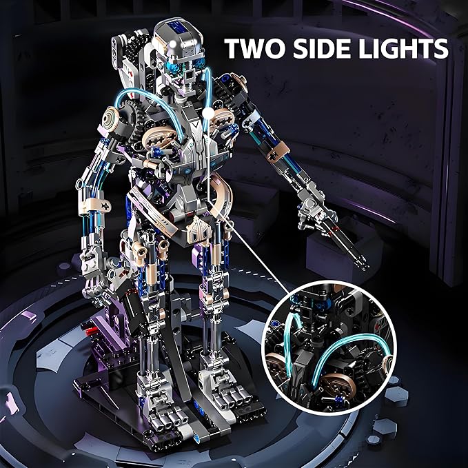 Mechanical Skeleton Robot Building Block Toy 692+Pieces Twistable Body and Poseable Design Creative STEM Toy for Kids and Adults