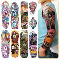 52 PCS Temporary Tattoos for Kids Full Arm Sleeve Fake Tattoos, Dinosaur Monster Car Planet Spider Shark Sticker for Boy, Princess Castle Dolphins Temporary Tattoos for Girl