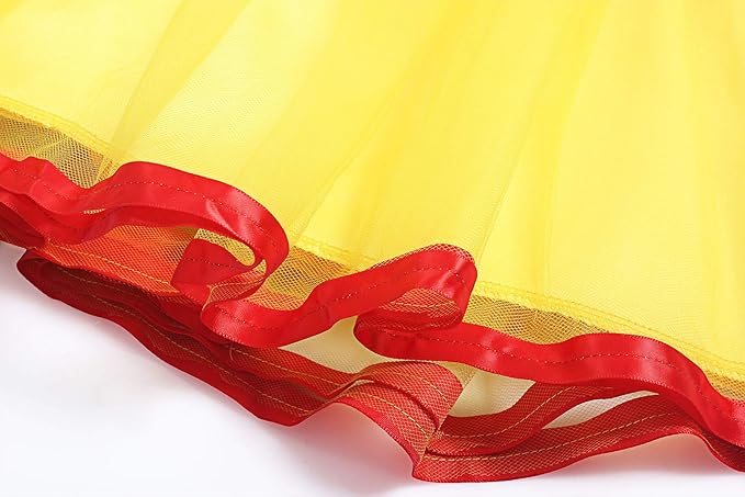 ReliBeauty Girls Elastic Waist Backless Princess Dress Costume with Accessories, Yellow,150