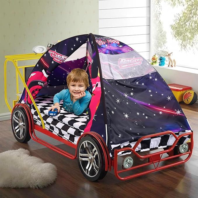 Kid Bed Tent -Twin Play Tent Baby Toddlers Dream Playhouse for Bedroom Decor Indoor Games Twin Size Bed Canopy by CRAWLBO