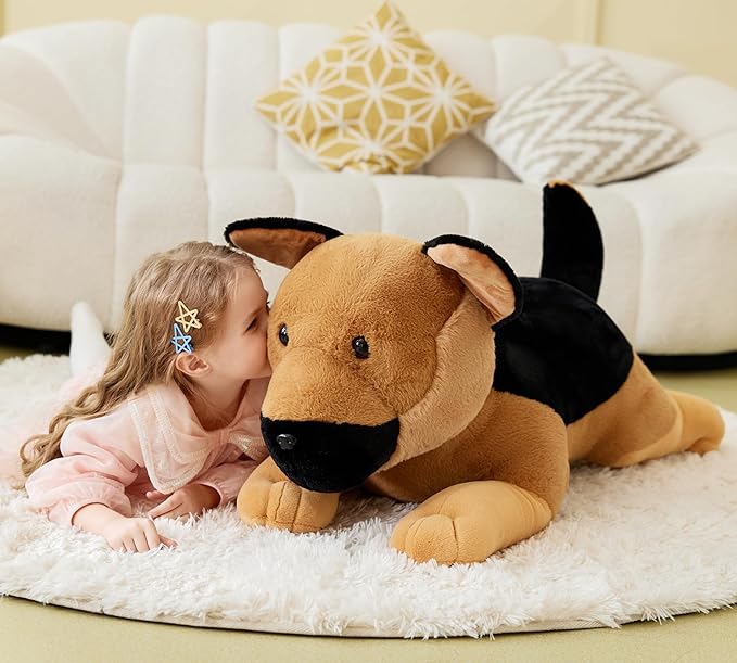 IKASA Giant German Shepherd Dog Stuffed Animal Plush Toy,Big Large Jumbo Soft Toys,30" Cute Huge Size Fluffy Plushy Fat Plushie,Gifts for Kids