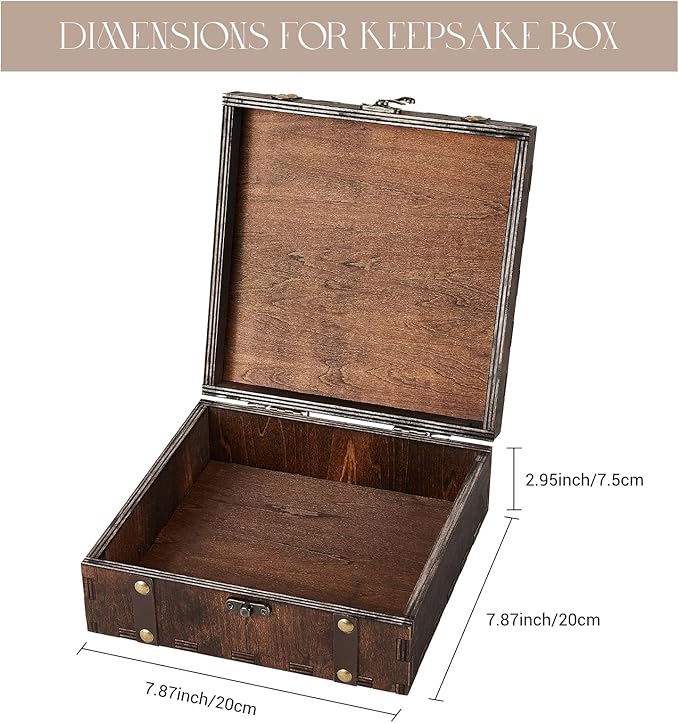 AW BRIDAL Personalized Keepsake Box Memory Box Wooden Storage Box for Trinkets Photos Jewelry Wedding Engagement Gifts for Couples//DK2301CPP07//