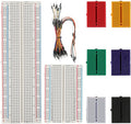 BOJACK 1Pcs 803 Tie points and 1 Pcs 400 Tie Points Solderless Breadboard and 65 Pcs Flexible Breadboard Jumper Wires and 6PCS 170 Points Mini Solderless Breadboard