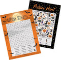 DISTINCTIVS Halloween Party Games – Word Search and Picture Match 2 Game Bundle, 25 Dual-Sided Cards for Kids, Adults, Classrooms, and Fall Events