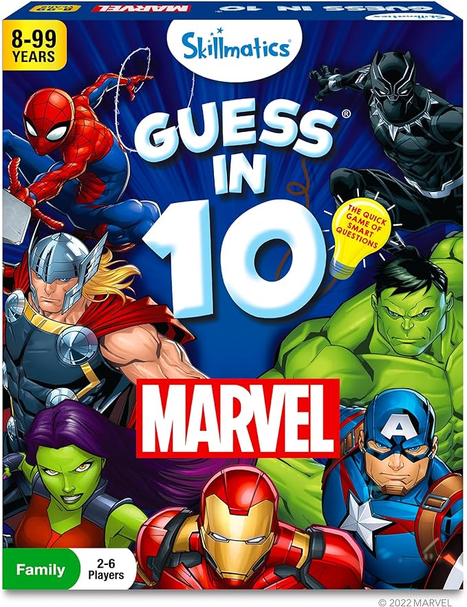 Skillmatics Guess in 10 Marvel, Perfect for Boys, Girls, Kids, Teens, Adults Who Love Card Games, Board Games, Travel Toys, Avengers, Spiderman, Iron Man, Gifts for Ages 8, 9, 10 and Up