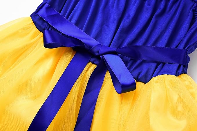 ReliBeauty Girls Elastic Waist Backless Princess Dress Costume with Accessories, Yellow,100
