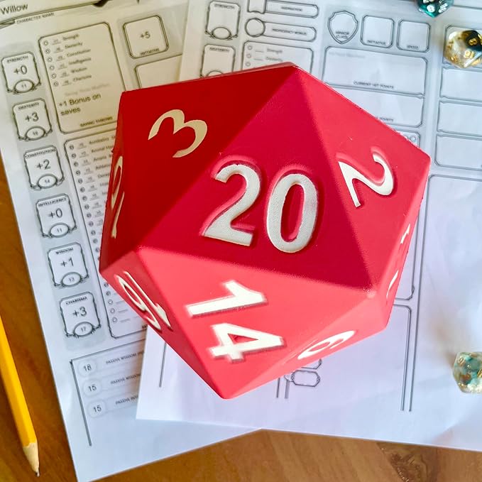 KESS Giant D20 Foam Dice: Oversized 20-Sided Dice for RPG and Collectors - 6 Vibrant Colors, Perfect for Outdoor Fun in Backyard, Pool, Beach. Ages 6+ (Green)