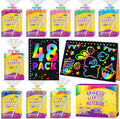 Party Favors for Kids 4-8-12: 48 Pack Scratch Rainbow Art Crafts Notebook, Coloring Book Goodie Bags Stuffers Kit, Bulk Birthday Easter Gift Classroom Prizes Girl Boy Toddler