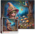 Tucocoo Rainbow Elf Girl Puzzles for Adults 1000 Piece, Cute Girl with Basket in Enchanted Forest – Fantasy Art Jigsaw for Relaxation Wall Decor, Whimsical Fairyland Puzzle Gift for Women and Teens