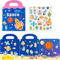 Magnetic Portable Playboard 30 PCS Space Exploration Learning Toys Fridge Magnets for Toddlers Age 3+ Refrigerator Magnets for Kids Girls Boys Birthday Gifts Reusable Activity Books Travel Toy