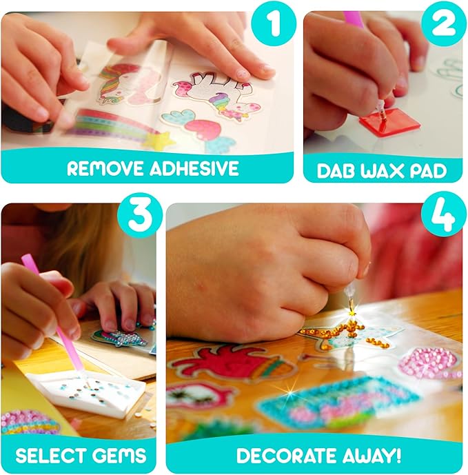 Blue Squid Diamond Art Kits for Kids – Mermaid, Unicorn & Under The Sea - Fun & Easy DIY 5D Gem Art Kids Diamond Painting Kit - Arts & Crafts Kit, Girls, Boys Ages 6-12