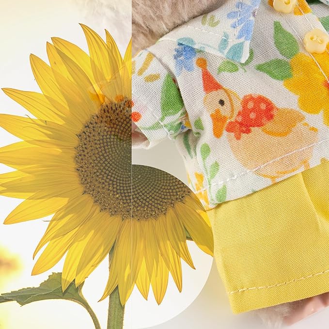 Clothes for Labubu(NO Doll), Shirt Set for Clothes 17cm Doll Accessories Suit, with Casual Design, Soft Knitted Premium Fabric for Dress Up, Play & Collector Display, Summer Yellow