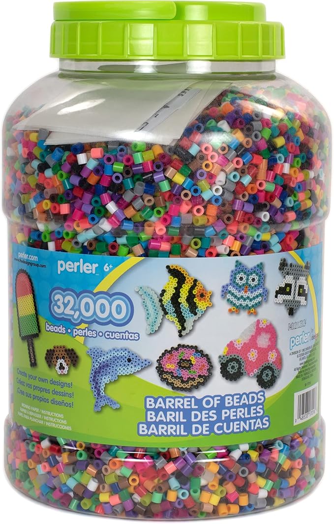 Perler Fuse Bead Craft Kit with Ironing Paper, Storage Container, and Instructions, Multicolor 32002 Piece, Small