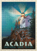 MyPuzzle Acadia National Park: Lighthouse at Night - Premium 500 Piece Jigsaw Puzzle for Adults