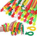 48 Pcs Christmas Stretchy Strings Fidget Toys, Colorful Stretchy Fidgets Sensory Toys, Stress Relief Stretch Sensory Bracelet String with Xmas Tree Santa Claus Snowman Elk for Party Favors (Mixed)