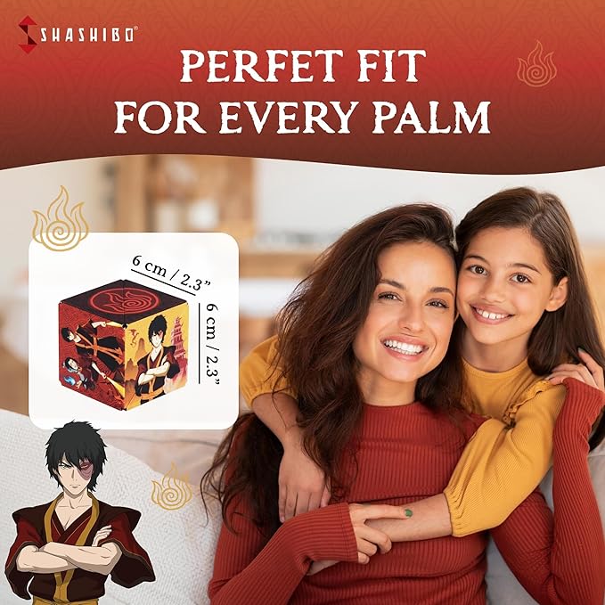 SHASHIBO Avatar The Last Airbender Shape Shifting Box - STEM Magnetic Fidget Cube That Transforms Into Over 70 Shapes, Download Fun in Motion Toys Mobile App (Fire)