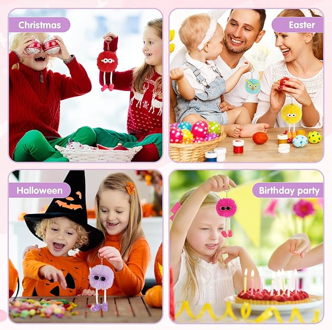 24 PCs Kids Keychains - Keychain Cute for Birthday Back-to-school Goodie Bags Pinata Toys Classroom Prizes Elementary Carnival Prizes in Bulk Party Favors 8-12 Back to School Gift