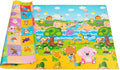 Baby Care Play Mat (Medium, Playful - Pinko & Friend) 73’’ x 49’’ Original One-Piece Reversible Rollable Waterproof Play Mat for Infants, Babies, Toddler, and Kids