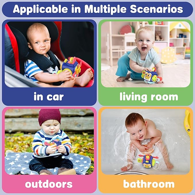 SOONYANG Montessori Toys for 1 Year Old, Activity Cube Toys for 1 Year Old Boy,Travel Sensory Toy for Toddlers 1-3, One Year Old Boy Birthday Gift, Learning Baby Toy 12-18 Months