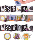 Taf Toys Urban Garden Soft Cloth Newborn Book, Crinkle Baby Book. High Contrast Sensory Toys. Early Education Activity Toy. Infant Tummy Time Toys. Multi-Sensory Textures and a Baby-Safe Mirror