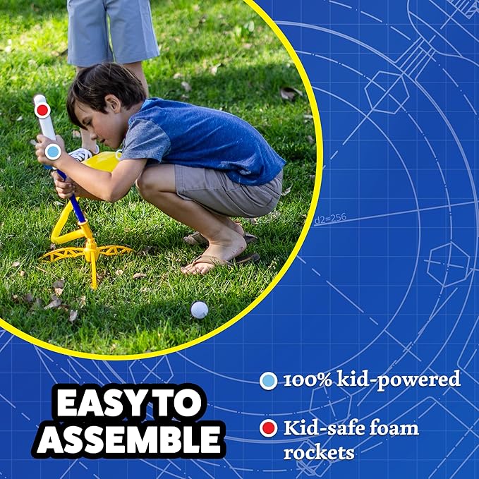 Stomp Rocket Jr Glow Rocket Refills, 3 Rockets - Replacement Glow in The Dark Rockets for Soft Foam Rocket Launcher for Kids - Fun Backyard & Outdoor Kids Toys Gifts for Boys & Girls