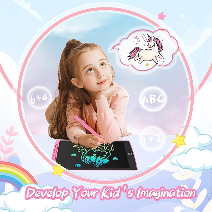 LCD Writing Tablet for Kids 12.5 Inch, Doodle Pad, Colorful Writing Board, LCD Drawing Board Erasable,Toys for Kids, Birthday Day Gifts for 3 4 5 6 7 8 Year Old Girls Boys, Blue (Blue+Green)