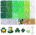 St.Patrick's Day Polymer Clay Beads Bracelet Making kit, 3480pcs 24 Style Cute Fun Beads Charms for Jewelry Necklace Earring Making DIY Accessories for Women Girls
