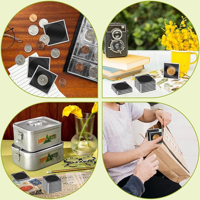 20 Pcs Adjustable Acrylic Coin Collection Cases with Sponges, Coin Snap Holder, Silver Dollar Protection Cases for Collectors, Coin Dollar Collection Supplies for Small to Medium Coins (16mm-36mm)