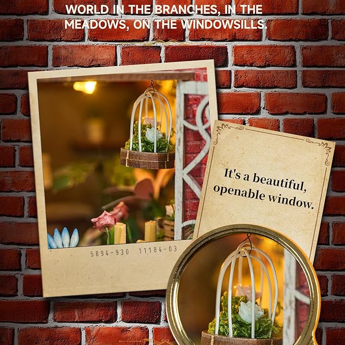 Book Nook Kit，DIY Miniature Dollhouse Kit for Adults and Teens，3D Wooden Tiny House for Family and Friends，Bookshelf Decor in Halloween/Christmas (DH-HYXZ-Red)