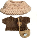 Clothes for Labubu(NO Doll), 15cm/17cm Doll Accessories Suit ,Handcrafted Crochet 3-Piece Set,Premium Outfit with Accessories for , Stylish Clothes for Dolls, Play & Collector