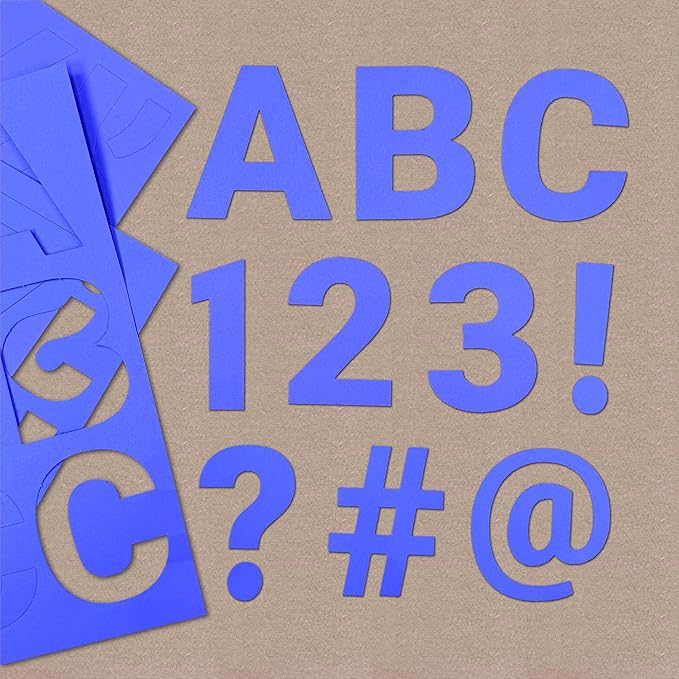 209 Pcs 3" Purple Bulletin Board Letters & Numbers, Capital Letters, Numbers, Punctuation, US Made Card Stock Punch Out Letters for Poster, Bulletin Board, Classroom - Precut Letters & Numbers