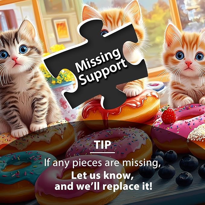 100 Piece Puzzles - Adorable Cats Donuts Puzzle for Kids Ages 4-6 6-8 8-10, Large Piece Puzzle for Seniors Dementia Alzheimer's Activity for Adults Kids Puzzles Ages 5-8 Great Gift for Boys Girls