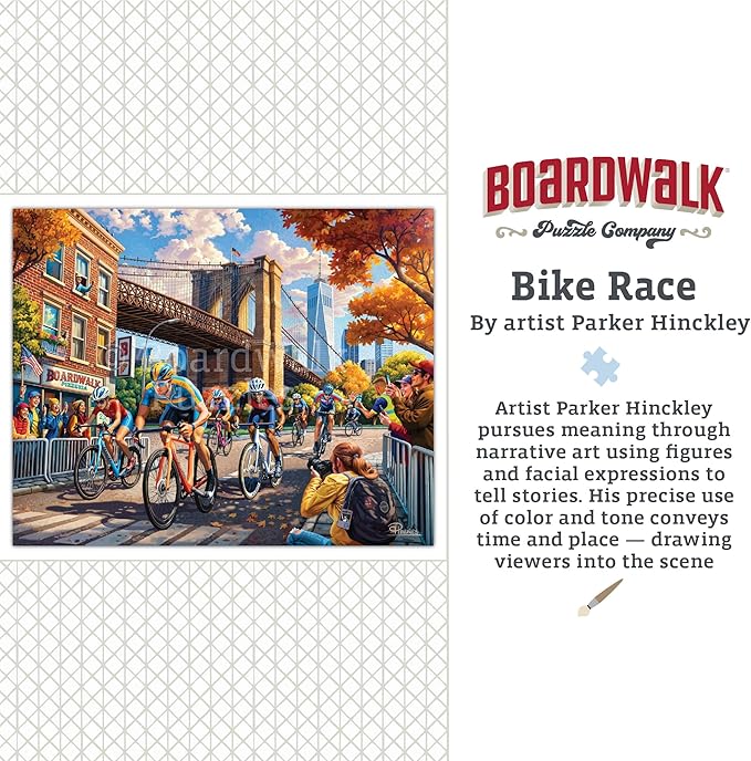 Boardwalk Puzzles Bike Race - 500 Piece Jigsaw Puzzle for Adults, Made in USA